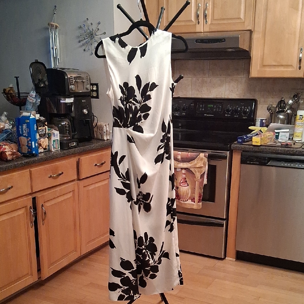 Zara Monochrome Floral Maxi Dress